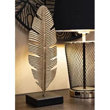 SCULTURA LIŚĆ Z PODSTAWKĄ NA ŚWIECĘ GLAM 10 10 34 cm MIN 2